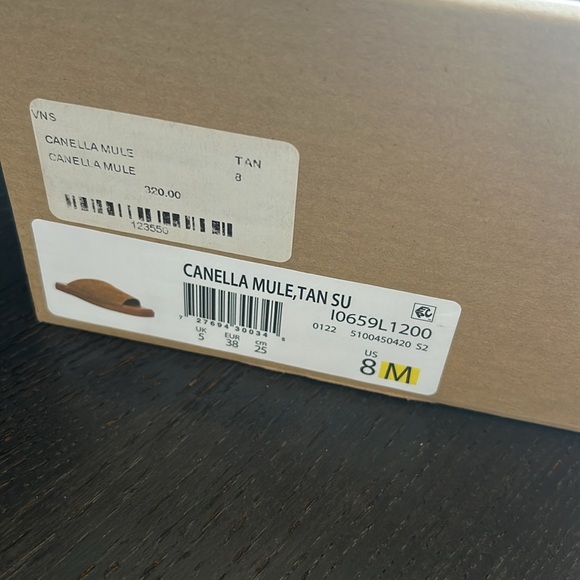 VINCE CANELLA MULE FLAT SLIDE Camel Suede - Picture 12 of 13